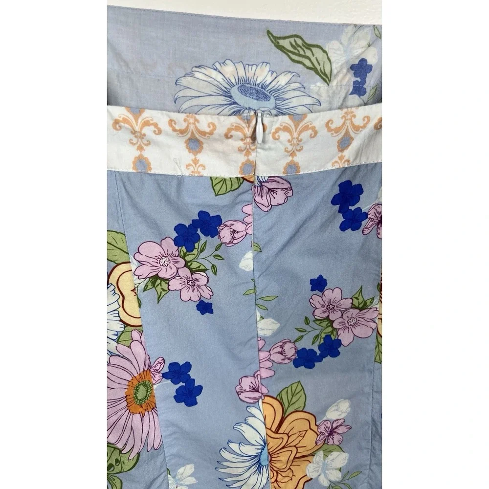 Luna Skies Large Adjustable Tie Strappy Floral Fit & Flare Cotton Mini Dress‎